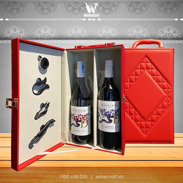Hộp quà da vang Deakin Estate Cabernet Sauvignon - Shiraz (2 chai)