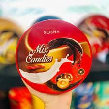 Kẹo cứng Rosha coffee 120g hộp thiếc tròn đỏ