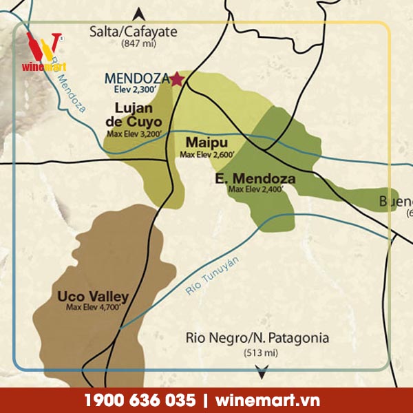 Những tiểu vùng nằm trong Mendoza