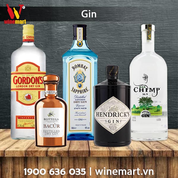 Những chai rượu Gin có ở Winemart