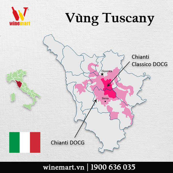 Bản đồ rượu vang tiểu vùng Chianti, Tuscany